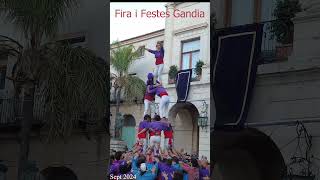 Human Tower Collapse at Spanish Fiesta Fira i Festes Gandia Espana [upl. by Eniamej]