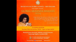 Closing Session  Global Akhanda Bhajans 2024  46pm NZDT  Sunday 10th November  SSSGCNZ [upl. by Skyler]