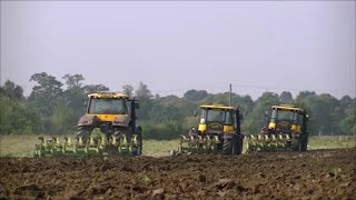 3 JCBs 20 furrows up the field [upl. by Murdocca]