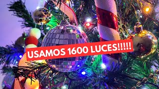 Cómo decorar arbolito de navidad 🇬🇧 Utilizamos 1600 luces en total 🎄🎅 [upl. by Melleta]