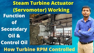 Turbine Actuator Servomotor working principle in Hindi  Servomotor in Governor control system [upl. by Amjan]