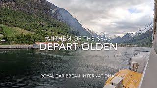 Anthem of the Seas Departs Olden Norway May 18 2023 Royal Caribbean International Scenic Time Lapse [upl. by Bathsheba149]