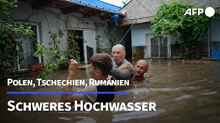 Schwere Überschwemmungen in Polen und Tschechien  AFP [upl. by Colbye]