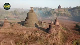 Mrauk Oo Pagoda sky view in myanmar [upl. by Seraphina423]