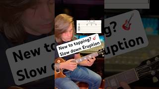 Learn tapping on guitar by slowing down eruption by VanHalen guitar lesson guitar guitarcover [upl. by Frulla490]