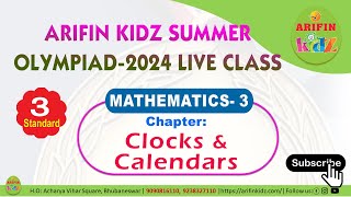 Std3 MATHEMATICS3 Clocks amp Calendars class by Arifinkidz [upl. by Malek]