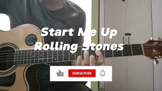 Start Me Up  Rolling Stones Beginners Guitar Tutorial  Standard Tuning [upl. by Nivre]