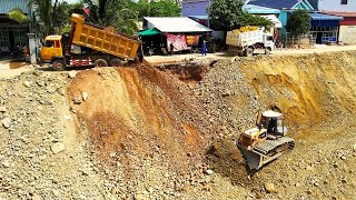 Great Team Work Experience Skill Operator Processing With Excavators Bulldozers And Dump Truck [upl. by Asirac]