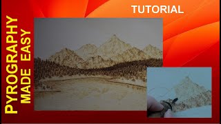 Wood Burning for Beginners  Mountain Lake pyrography tutorial [upl. by Dolores]