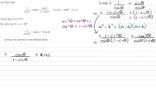 Trigonometry Exam Questions  A Level Maths  Edexcel Pure Year 1  Q20 level 3 [upl. by Basilius]