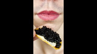 ASMR Black Caviar eating sounds shorts [upl. by Lleruj]