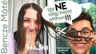 Levágtam Hajni haját OTTHON  Bob hajvágás Tutorial  Fodrászkodás alapfokon 2  Bencze Máté [upl. by Nysa]