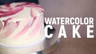 Watercolor cake Minimalistic cake decor in watercolor technique [upl. by Elleynod]