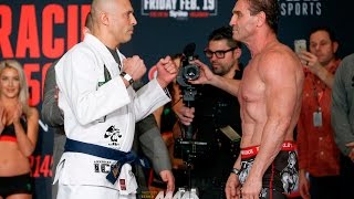 Bellator 149 WeighIns Royce Gracie vs Ken Shamrock [upl. by Trueblood]