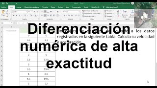 DIFERENCIACIÓN NUMÉRICA de alta exactitud  Velocidad y aceleración de un objeto [upl. by Einatsed676]