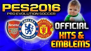 PES 2016  OFFICIAL KITS AND BADGES TUTORIAL [upl. by Naji]