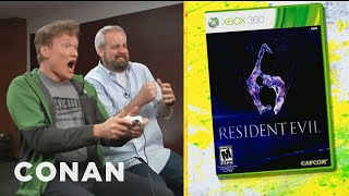 Clueless Gamer Conan OBrien Reviews quotResident Evil 6quot  Conan On TBS  Reaction BBT [upl. by Yager522]