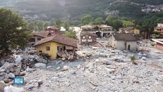 Alluvione in Valcamonica case distrutte e strade allagate la devastazione vista dal drone [upl. by Anived813]