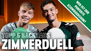 ZIMMERDUELL Keke Topp amp Mio Backhaus  SV WERDER BREMEN [upl. by Anilosi]