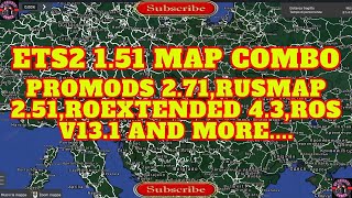 ETS2 151 MAP COMBOPROMODS 271RUSMAP 251ROEXTENDED 43ROS v131 and more [upl. by Readus436]