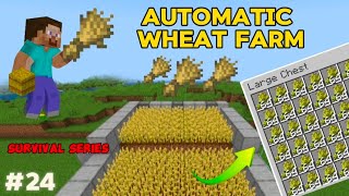 I MADE AUTOMATIC WHEAT FARM IN MY WORLD IN MINECRAFT SURVIVAL SERIES PART 24 [upl. by Ahsiakal]