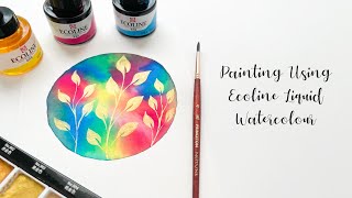 Paint With Me  Simple Rainbow Inspired Watercolour Painting Using Ecoline Inks [upl. by Doi]