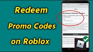 How to Redeem Promo Codes on Roblox Mobile AndroidiOS  Redeem Roblox Promo Codes [upl. by Holtz801]