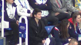 Sochi 2014 Stéphane Lambiel during VolosozharTrankov FS 00676 [upl. by Sirovaj299]