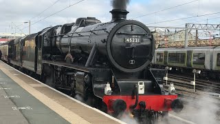 LMS 45231 ‘The Sherwood Forester’ steams out of Crewe working 1Z30  02042021 [upl. by Audri]