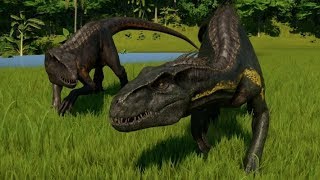 Jurassic World Evolution  2 Indoraptor vs 2 Spinoraptor 1080p 60FPS [upl. by Llenod]