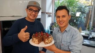 GÂTEAU CHOCOLAT FRAMBOISE ET CRÈME DE MARRON FACILE FEAT HERVÉ CUISINE ET CUISINERAPIDE [upl. by Hecht682]