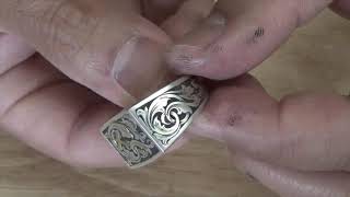 Engraving a Sterling Silver Signet Ring [upl. by Leidgam]