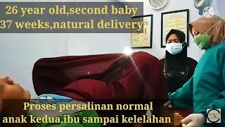 Video emosional melahirkan anak kedua ibu hingga kelelahan26 year old second baby natural delivery [upl. by Crosley18]