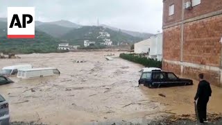 New storms and flooding hit Spains southern Malaga province [upl. by Wyck294]