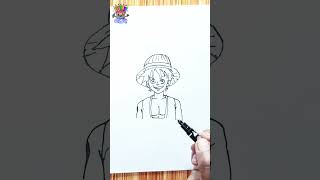 Secrets to Master Monkey D Luffy Drawing short shorts shortvideo shortsvideo [upl. by Heimlich293]