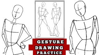 Gesture drawing practice  how to draw poses [upl. by Aicenev]