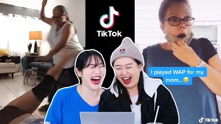 Korean girls watch Parents react to WAP TikToks [upl. by Prisilla]