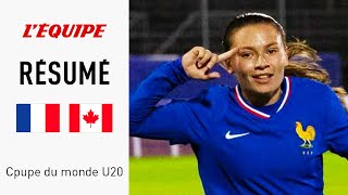 Coupe du monde U20  Les Bleuettes rattrapées sur le fil par le Canada pour leur entrée en lice [upl. by Nnaeiram280]