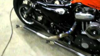 2010 Harley Sportster 48 Drag pipes  baffled [upl. by Relyk903]