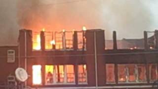 Old Bibb County Junior High School Building Burns Down [upl. by Svirad277]