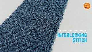 Crochet Interlocking Stitch  Great for Crochet Mens Scarf and Blankets [upl. by Hubble114]