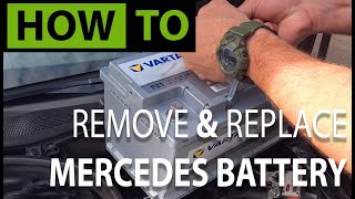 HOW TO Replace amp Install Mercedes Car Battery  Reset Electrical Systems [upl. by Lempres734]