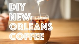 How to BREW Pour Over New Orleans Chicory Cafe Du Monde Blue Bottle Coffee Cafe Au Lait [upl. by Allyn929]