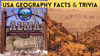 USA Geography Facts amp Trivia Populations Elevations Sizes [upl. by Delly]