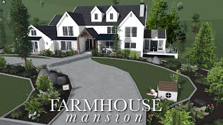 Giant Farmhouse Mansion Bloxburg House Speedbuild [upl. by Yelnahs]