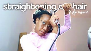 i straightened my 4C hair for the first time in 6 YEARS 😱  vlog [upl. by Demb886]