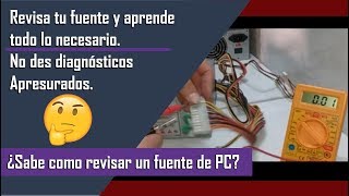 Cómo Diagnosticar una fuente de PC verificarRevisar [upl. by Rotceh739]