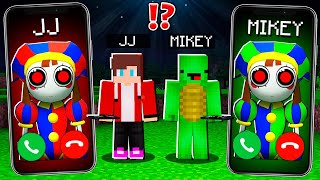 Mikey Pomni vs JJ Pomni CALLING to JJ and MIKEY at Night  in Minecraft Maizen [upl. by Ibor997]