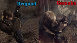 Resident Evil 4 Melee Comparison  Original vs Remake [upl. by Wilburt]