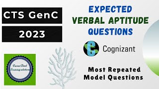 CTS aptitude questions with answers Cognizant GenC Verbal Questions [upl. by Nednil25]